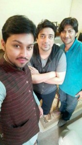 UpSKill team members; Zeeshan and Abdul Basit after click a selfie after partnering with Hisham Sarwar (middle). Image credits: UpSKill