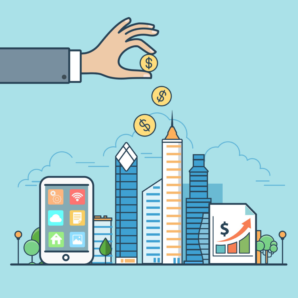 An illustration showing a smartphone screen with digital payment apps like Easypaisa and JazzCash, symbolizing Pakistan’s shift from cash to Fintech solutions.