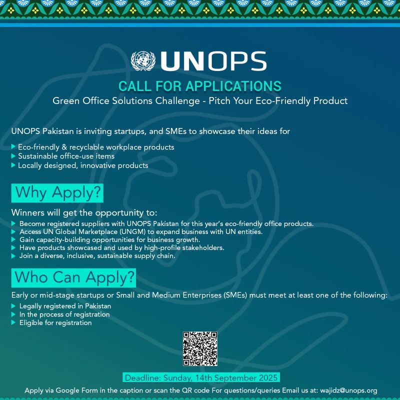 UNOPS Pakistan logo for Green Office Solutions Challenge
