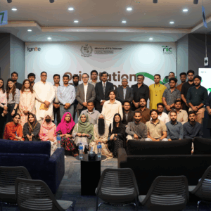 Panelists discussing “AgriTech, AI, and the Next Wave of Innovation” during NIC Faisalabad Cohort 7 Orientation.