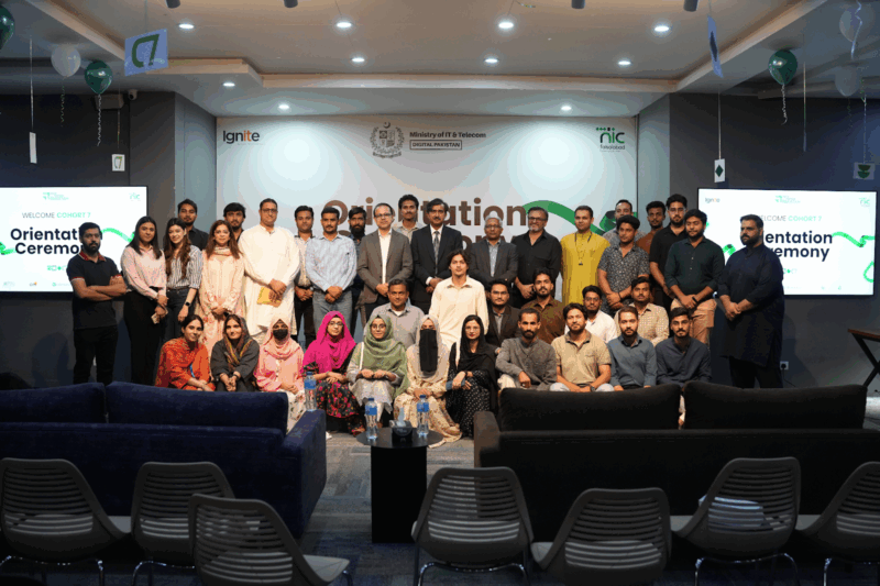 Panelists discussing “AgriTech, AI, and the Next Wave of Innovation” during NIC Faisalabad Cohort 7 Orientation.